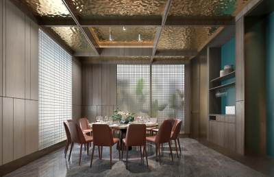 现代餐厅包间3D模型下载